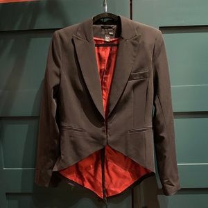 Tailored black blazer with mini tails